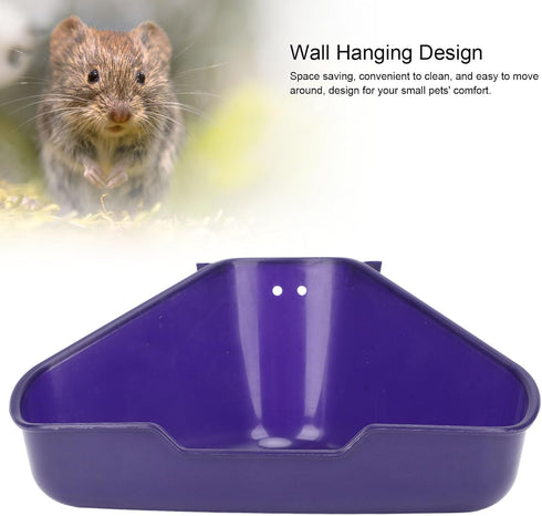 Triangle Corner Potty Sandbox, Plastic Wall Hanging Anti Splashing Small Animals Litter Box Bath Tub Container