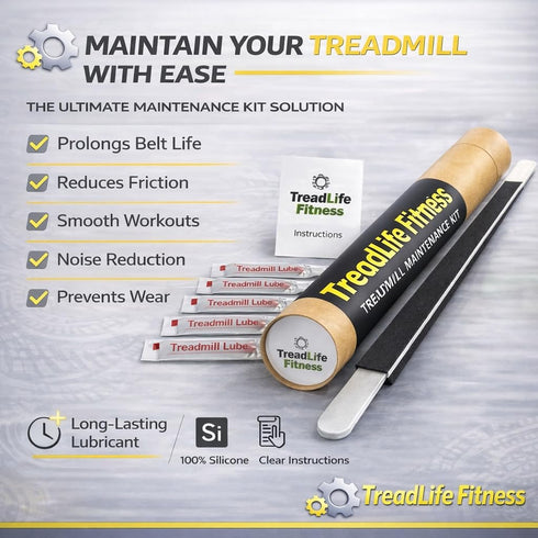 5 100% TreadLife Fitness Treadmill Maintenance Kit | Applications of Treadmill Lubricant for Belt | Silicone Lube |