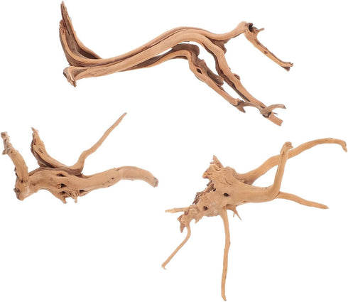 Mipcase 3 Pcs Driftwood for Aquarium, Spider Wood Decorations for Fish Tank and Reptile Decor