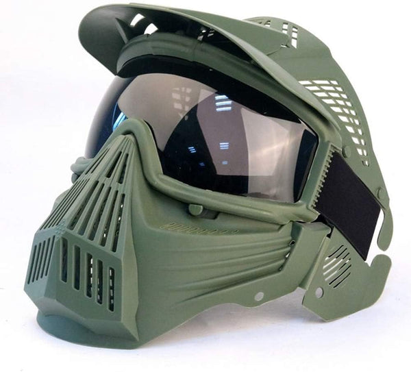 Tactical Mask for Airsoft, Full Face Tactical Gear, Impact Resistant with Goggles, Outdoor Activities