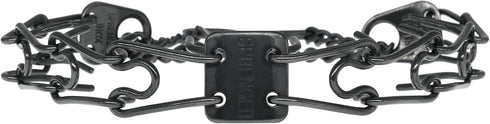 Herm Sprenger Black Stainless Steel Dog Prong Collar with Easy On Assembly Chain, Professional Training Pinch Collar