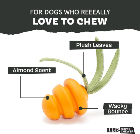 Barkbox Super Chewer Tough Dog Chew Toys, Treat Dispensing for Aggressive Chewers, Carrot - Small