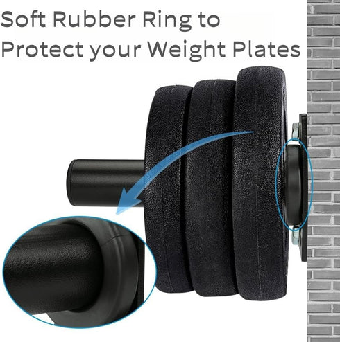 Weight Plate Holder Steel Wall Mounted Rack Storage for 2" Weight Plate, Mounting Hardware Included