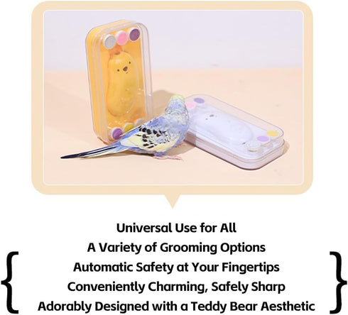 Finches MANON ROSA Bird Nail Grinder, Bird Beak Grinder- Safe and Quiet Bird Nail Care Tool, Complete Grooming Kit