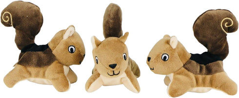 Hide and Seek Dog Toy, Stuffed Animal Tree House, Burrow Toy for Small Dogs (Replacement Animals, Squirrel)