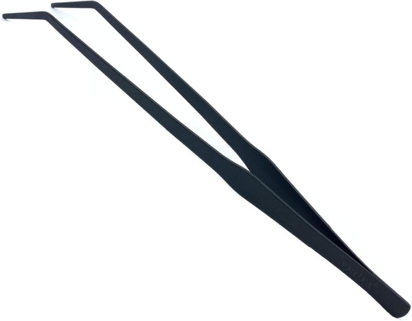 FRUTA Aquarium Tweezers, Stainless Steel Curved Tweezer for Aquatic Plants and Reptiles, 15 inch Black