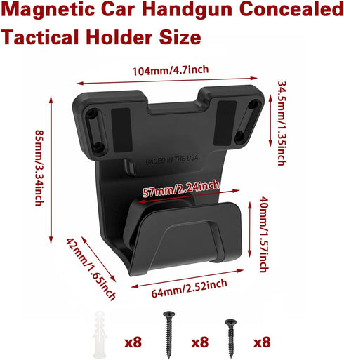 2 Pack 15LBS Gun Magnet Mount & Magnetic Gun Mount - Heavy Duty Tactical Holder with Trigger Guard, Hold for Car Truck