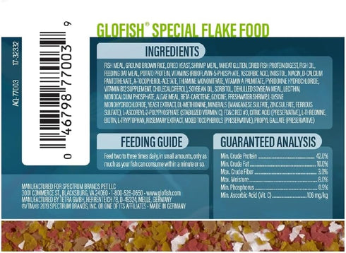 GloFish Special Flake Dry Fish Food, 1.59 Oz, for Brightness