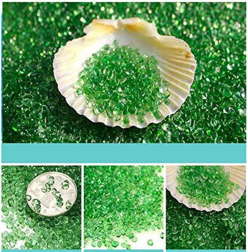 1 Pound Glass Stones Irregular Aquarium Decorated Pebbles for Fish Tank, Garden, and Vase Fillers (Green)