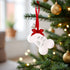 Kate & Milo Christmas Pet Paw Print Bone Ornament, Holiday Decor, Pawprint Clay Impression Kit, White