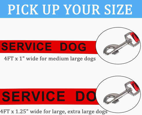 MayPaw 4FT Service Dog Leash, 1" and 1.25" Wide Nylon with Comfortable Neoprene Handle for Medium to Extra-Large Dogs
