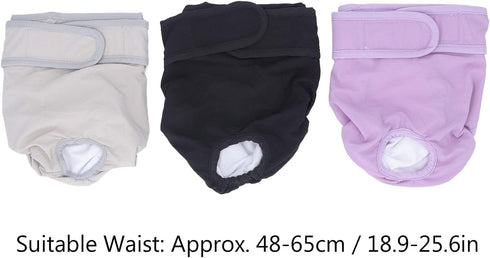 3pcs Dog Physiological Pants, Breathable Cotton, Adjustable Size L - Reusable, Leakproof Design, Ideal for Female Dog