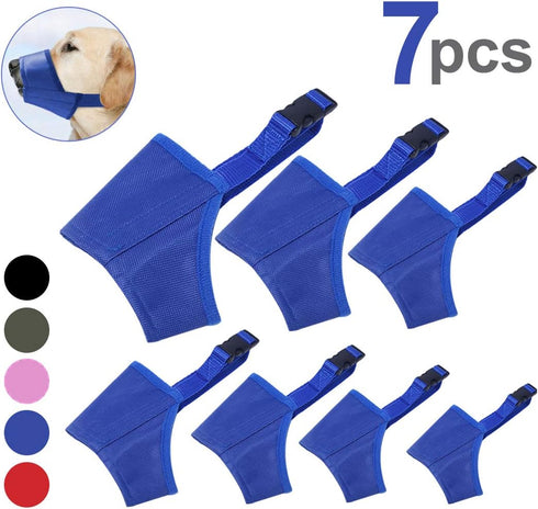 Coppthinktu Dog Muzzle Suit, 7PCS Adjustable Muzzles for Small Medium Large Dogs