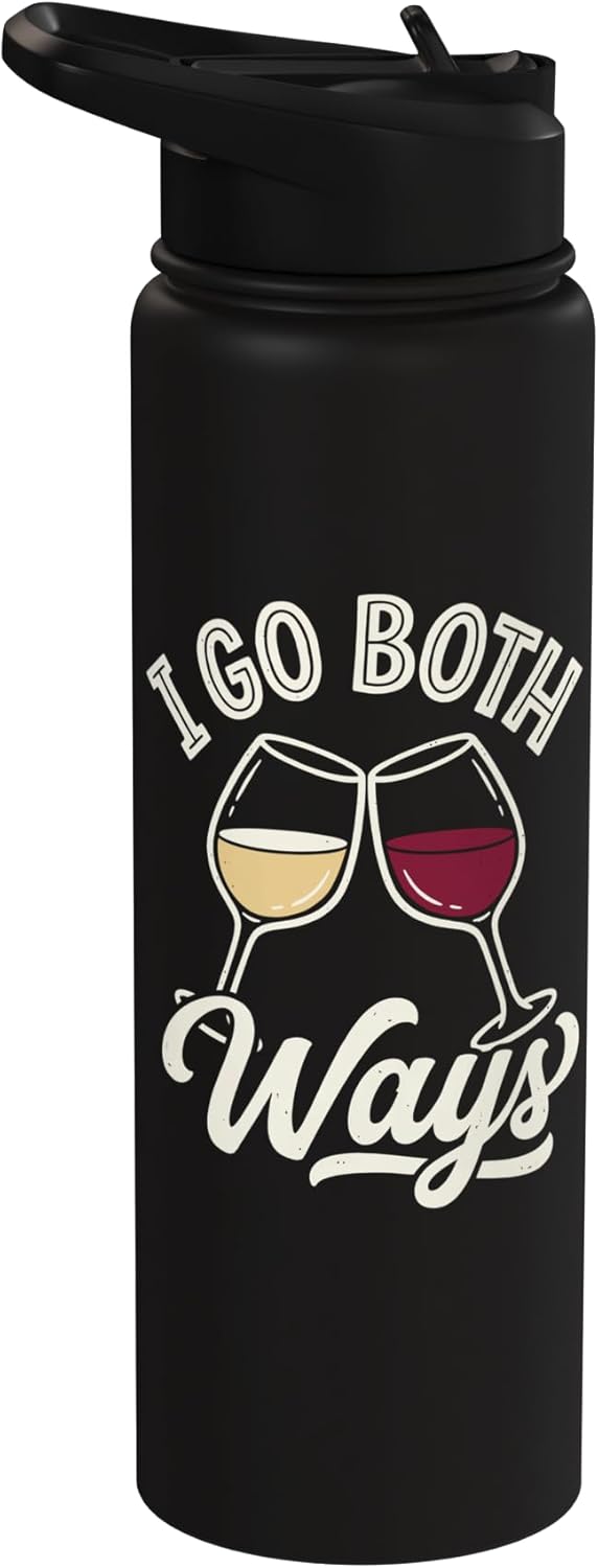 Wine Drinker Humor Tee Winery Life Wine Sommelier Funny I Go Both Ways Rose & Red Wine Drinkers Drinking Party