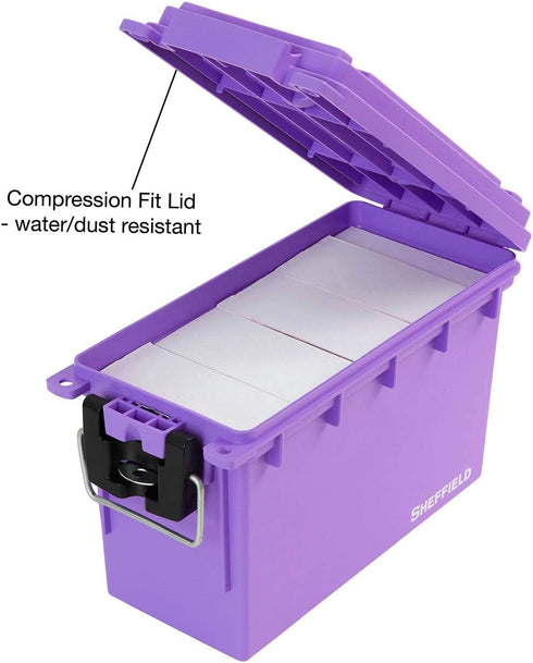 Sheffield 12632 Ammo Storage Box, Pistol, Rifle, or Shotgun, Tamper-Proof Locking, Water Resistant, Stackable, Made in