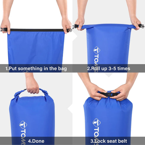 TOMSHOO Dry Bag 3-Pack/5-Pack, Lightweight Waterproof Roll Top Sack Set for Hiking, Fishing, Camping, Boating