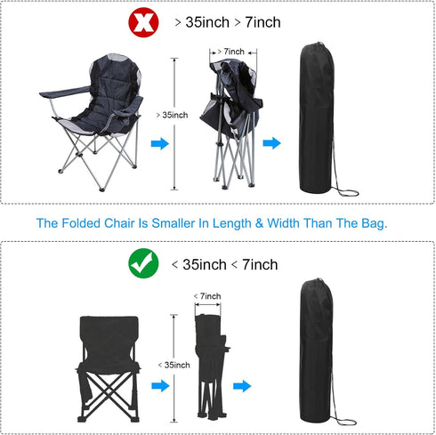 35 Inch 2 Pack PATIKIL Camp Chair Replacement Bag, Nylon Foldable Carry Bag Storage Bag with Shoulder Strap for Outdoor