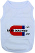 Parisian Pet Dog Tshirt - Blue “Babe Magnet” Embroidered Tank Top, Lightweight Cotton Tee for Small Dogs
