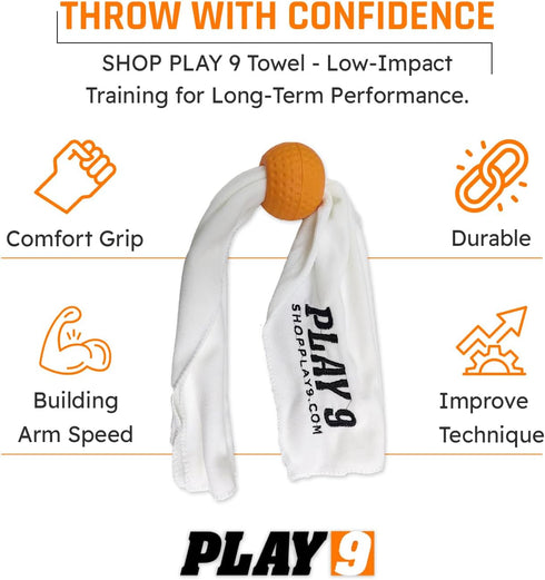 SHOP PLAY 9 Baseball Pitching Trainer - Unique Pitching Towel for All Ages & Skill Levels - Softball Throwing Device