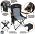350LB EMERIT Oversized Padded Camping Chair, Heavy Duty Quad Fold Chair with Arms, Collapsible Outdoor Chairs