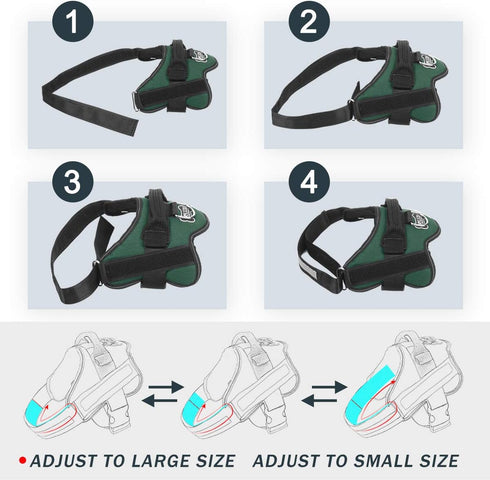 Bolux Dog Harness, No-Pull Reflective Dog Vest, Breathable Adjustable Pet Harness with Handle for Outdoor Walking (Dark