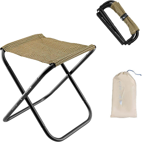 3F UL Gear Camping Stool, Folding Stool with Carry Bag, Upgraded 7075 Aluminum Alloy and