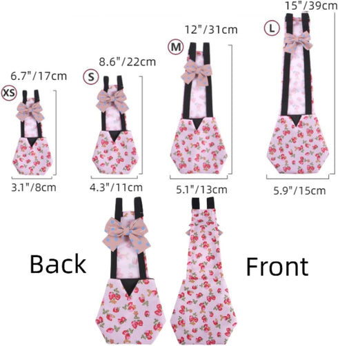 6-Piece Set Silkie(6D20P MANON ROSA Chicken Diapers Bantam Hens - Reusable with Bow Ties Poultry Nappies Washable