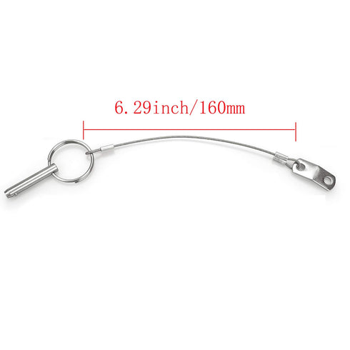 Quick Release Pin Bimini Top Pins, Diameter 0.25 Inch, Total Length 1.49 Inch, Usable Length 1 Inch, 4 PCS with Lanyard