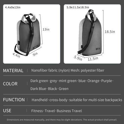 Waterproof Dry Sack Lightweight Dry Bag, Soft Comfortable Stuff Sacks for Backpacking, Rafting, Camping (Blue, 4L 8L)