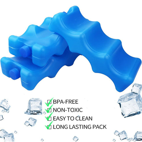 ISUSSER Pack 3 Packs Packs of Reusable Ice for Breastmilk Storage, Bottle Ice for Cool Cooler Bag, Breakfast, Lunch