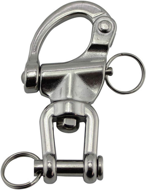 NRC&XRC Pair Jaw Swivel Snap Shackle 316 Stainless Steel for Sailboat Spinnaker Halyard & Diving