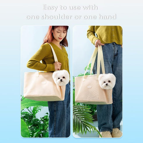 KAMEIOU Breathable Mesh Cat Small Dog Purse Carrier Tote Bag for Small Dogs Pets Outdoor Pet Purse Carriers for Puppy