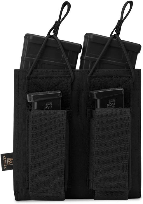 KRYDEX Open-Top Mag Pouch for 5.56 .223 Magazine with 1911 HK45 Glock 9mm Pistol Mag Pouch