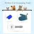 4 Pcs Cat Grooming Kit: Self-Cleaning Slicker Brush, Deshedding Glove & Corner Massagers for Shedding