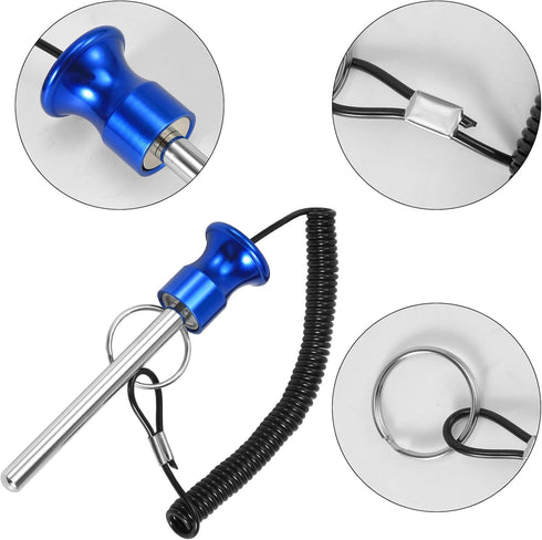 Magnetic Weight Stack Pin - Universal Weight Rack Pin Replacement with Elastic Cord, Fitness Gym Performance Pin Drop