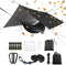 Oversized Rain Rope Tarp and Camping Hammock with Mosquito Net, Portable Single Double Hammock Set for Outdoor