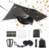 Oversized Rain Rope Tarp and Camping Hammock with Mosquito Net, Portable Single Double Hammock Set for Outdoor