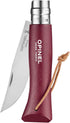 Opinel Colorama Series No. 8 Folding Pocket Knife, Stainless Steel with Leather Strap, Painted Hornbeam Handles