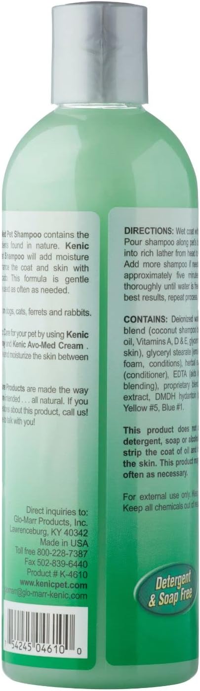 Kenic Ultra Nourishing AVO-Med Pet Shampoo, Made in USA, Soap & Paraben Free, pH Balanced, Naturally Derived Ingredients