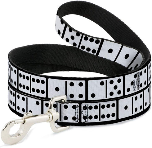 Dog Leash Dominoes - Black White Black, 4 Feet Long, 1.5 Inch Wide