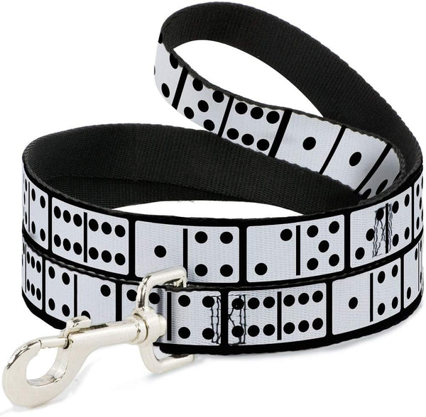 Dog Leash Dominoes - Black White Black, 4 Feet Long, 1.5 Inch Wide