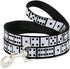 Dog Leash Dominoes - Black White Black, 4 Feet Long, 1.5 Inch Wide