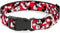 Buckle-Down Plastic Clip Collar - Mickey Mouse Poses Scattered Red/Black/White, 1" Wide, Fits 9-15" Neck, Small