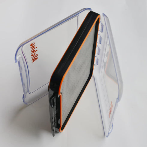 Large Double Sided Fly Box for Fishing Flies - Waterproof Tackle Storage with Grey Foam Insert (Only Box)