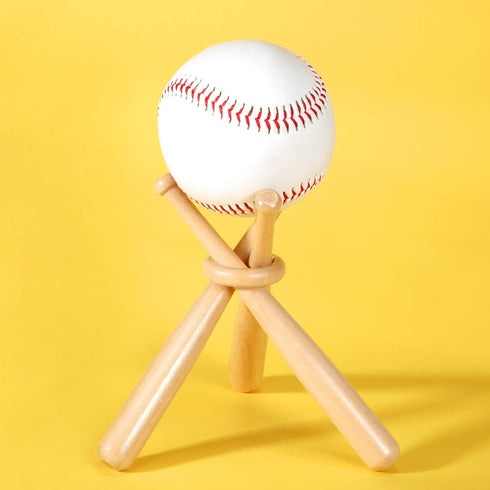 Honoson Baseball Stand Holders, Balls Display Bat Wooden Stand Holder for Baseball Sports Lover