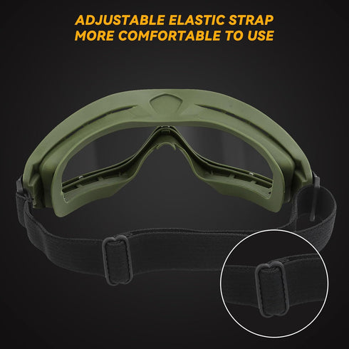 Qavctw Tactical Goggles, Airsoft Safety Glasses with Clear Lens for Shooting Hunting Paintball