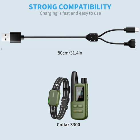 MEROM Replacement Charger for Jugbow Dog Shock Collar, 2-in-1 Magnetic Charging and USB Type C Power Cable (Cable)