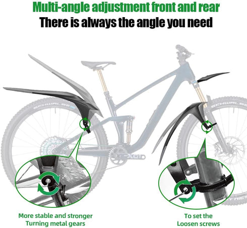RBRL Adjustable Bike Fender Set - MTB Mud Guard for 24-29 inch Bicycles, Against Splashing Water