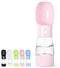 Outdoor Dog Water Bottle Dispenser, Leak Proof for Pets On The Go with Food Container, Pink