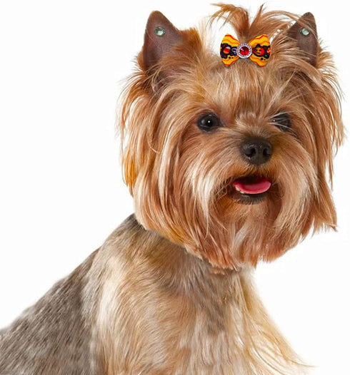 20pcs/10 Pairs Dog Hair Bows for Halloween, Rhinestone Bling Puppy Grooming Accessories